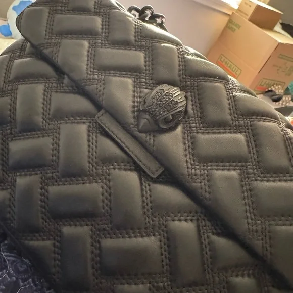 Kurt Geiger Black Quilted Chain Bag - Picture 4 of 5